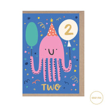  Rumble card Greeting Cards 2 Years Old Octopus Foiled