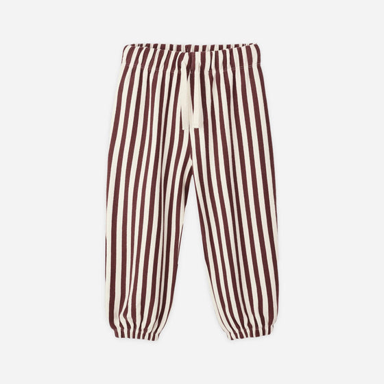 Rylee Cru RELAXED JOGGER BURGUNDY STRIPE