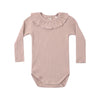 Ruffle Collar Bodysuit - Rosewood
