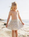 Rylee Cru Smocked V Mini Skirt Bloom