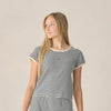 Rylee Cru Teen Pointelle Tee Navy Stripe