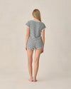 Rylee Cru Teen Pointelle Tee Navy Stripe