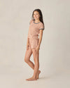 Rylee Cru Teen Pointelle Tee Poppy Stripe