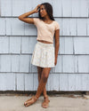 Rylee Cru Teen Smocked V Mini Skirt Bloom