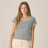 Rylee Cru Womens Pointelle Tee Navy Stripe