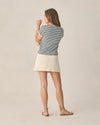 Rylee Cru Womens Pointelle Tee Navy Stripe