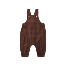  Rylee and Cru Cargo Baby Overall Brown Plaid
