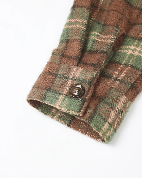 Rylee and Cru Pocketed Flannel Shirt Holiday Plaid