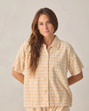 Rylee And Cru Womens Terry Cover Up Set Butterscotch Grid