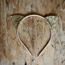  Glitter Cat Ears Headband - Gold