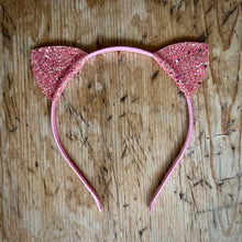  Glitter Cat Ears Headband - Pink