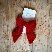  Large velvet hairbow - Red