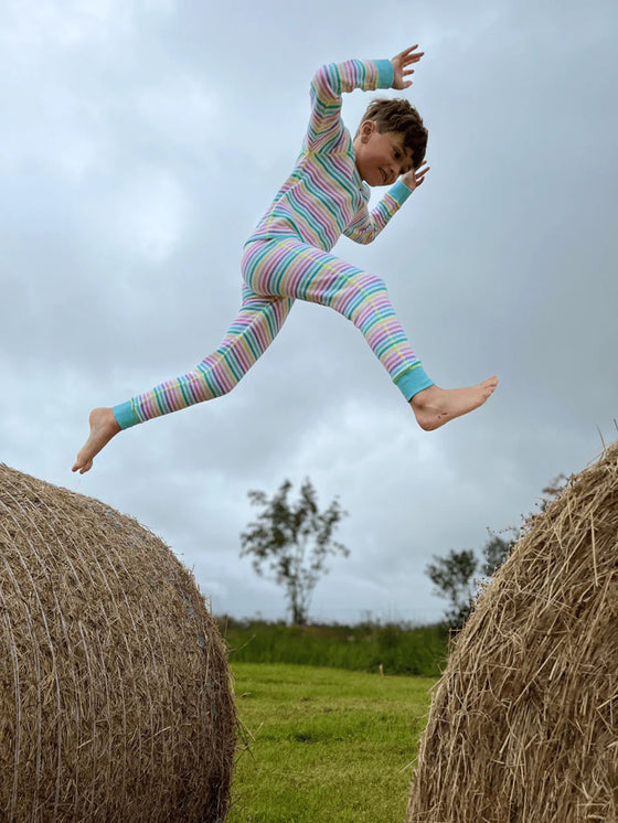 PASTEL STRIPE WAFFLE COTTON SET