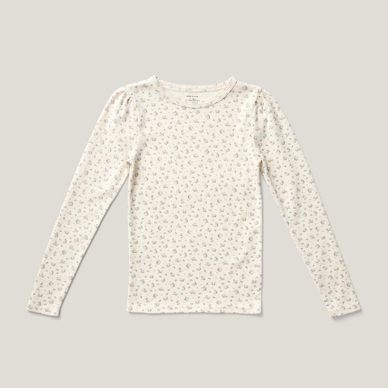 Soor Ploom Pouf Tee Calico Print Pointelle Oasis