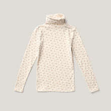 Soor Ploom Snap Turtleneck Calico Print Pointelle Rosewood