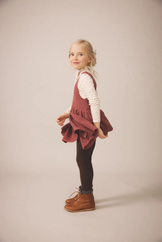 Soor Ploom Snap Turtleneck Calico Print Pointelle Rosewood