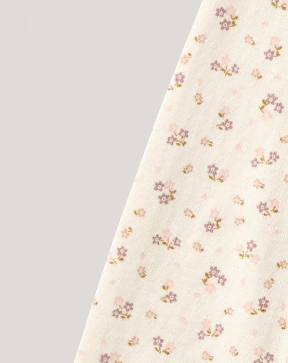 Soor Ploom Snap Turtleneck Calico Print Pointelle Rosewood