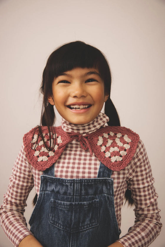 Soor Ploom Snap Turtleneck Gingham Print Cherry