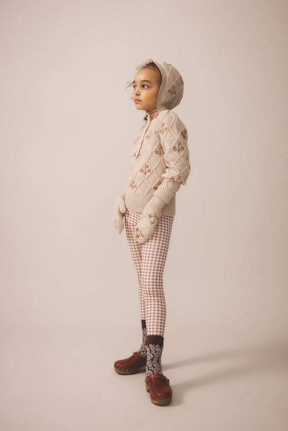 Soor Ploom Stretch Leggings Gingham Print Cherry