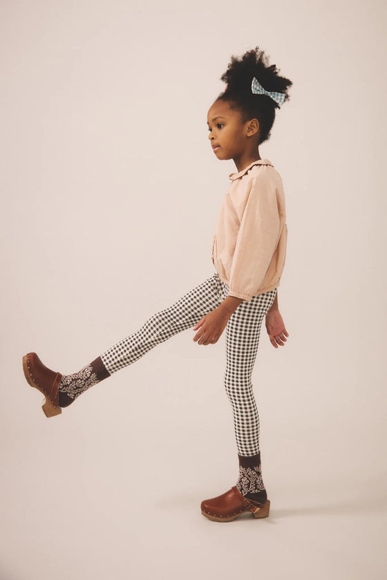 Soor Ploom Stretch Leggings Gingham Print Shale