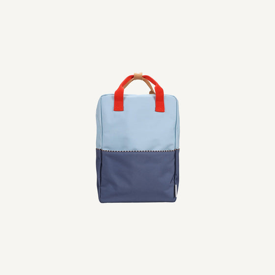 Sticky Lemon backpack large wonders colourblocking zissou blue + blue whale
