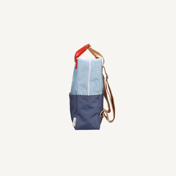 Sticky Lemon backpack large wonders colourblocking zissou blue + blue whale