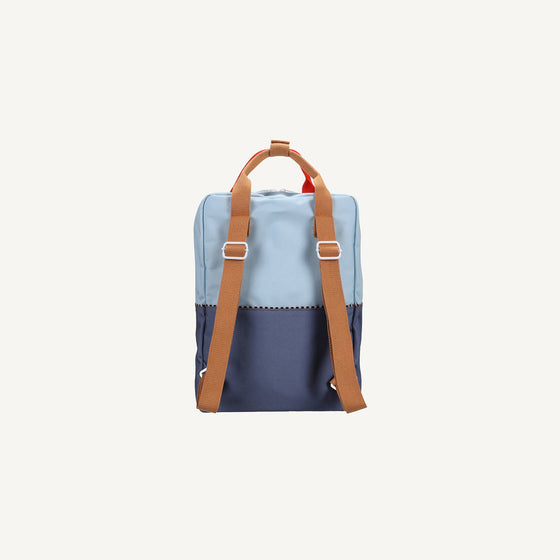Sticky Lemon backpack large wonders colourblocking zissou blue + blue whale