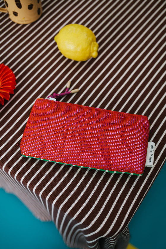 Sticky Lemon pencil case better together mesh red