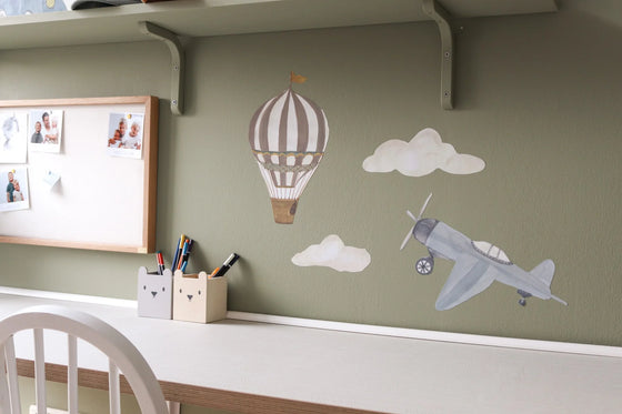 Wallsticker Retro airplane blue