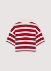 The New Society Acacia Woman Polo Tulip Red Midnight Stripes