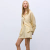 The New Society Alheli Woman Shirt Mimosa Yellow Stripes