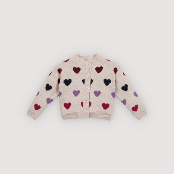 The New Society Cora Baby Cardigan Hearts