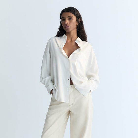 The New Society Delphine Woman Shirt Moonlight White