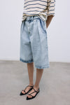 The New Society Denim Woman Bermuda Bleach Denim