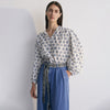 The New Society Eleni Woman Blouse Hyacinth Print