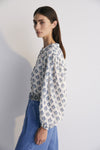 The New Society Eleni Woman Blouse Hyacinth Print