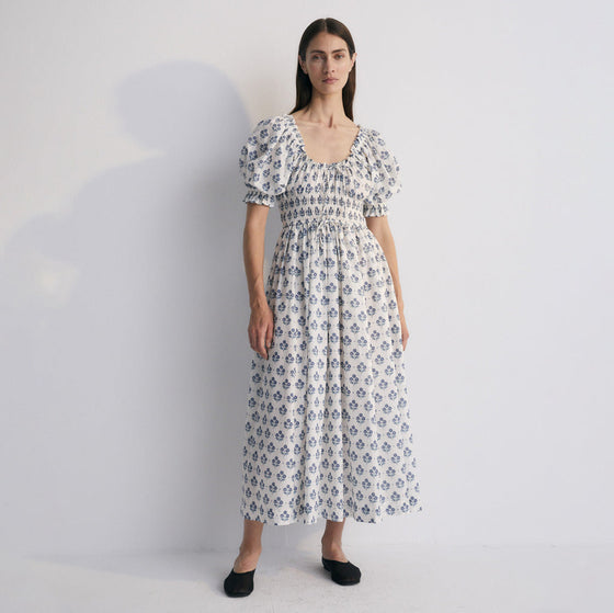 The New Society Eleni Woman Dress Hyacinth Print