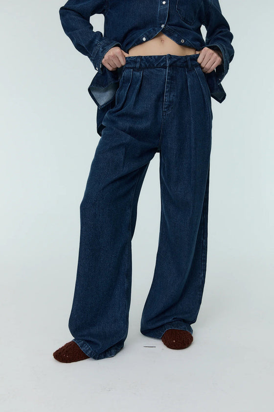 The New Society Gothenburg Woman Pant Midnight Blue Denim