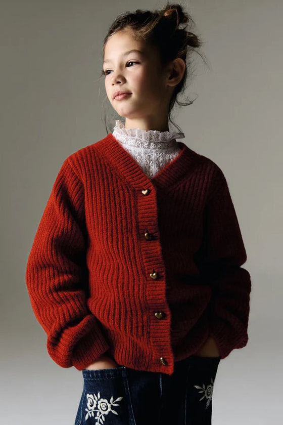 The New Society Kensington Cardigan Ruby Dusk