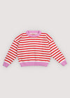 The New Society Marigold Jumper Tulip Red and Pink Lavender Stripes