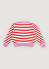 The New Society Marigold Jumper Tulip Red and Pink Lavender Stripes