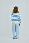 The New Society Marigold Jumper Vista Blue Stripes