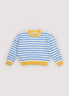 The New Society Marigold Jumper Vista Blue Stripes