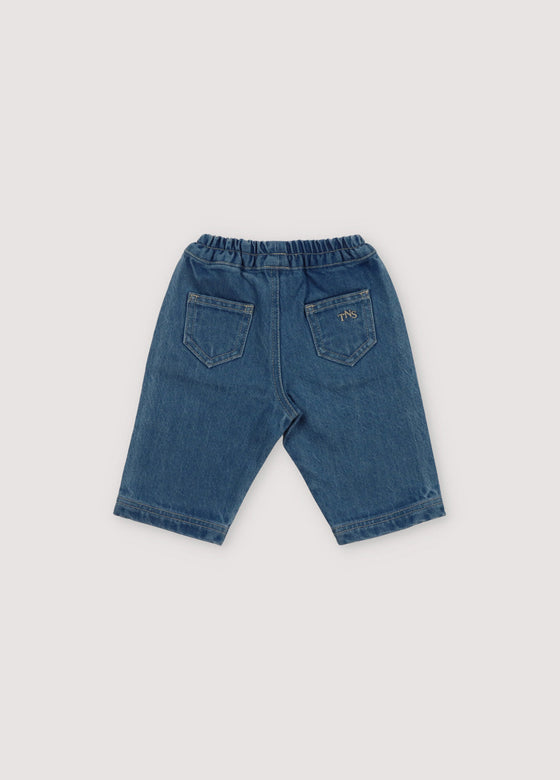 The New Society Meganisi Baby Pant Mid Blue Denim