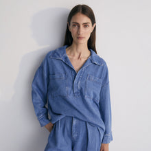  The New Society Micenas Woman Shirt Mid Blue Denim