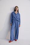 The New Society Micenas Woman Shirt Mid Blue Denim