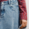 Ridge Denim Skirt - Mid Blue Denim