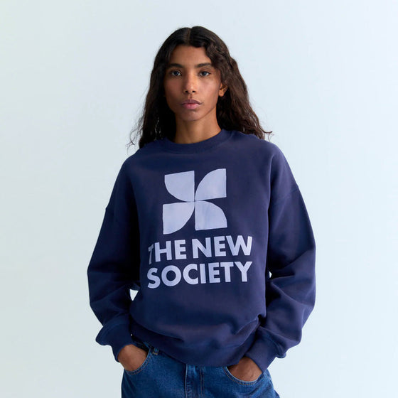The New Society TNS Logo Woman Sweatshirt Infinite Navy