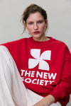 The New Society TNS Logo Woman Sweatshirt Tulip Red