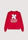 The New Society TNS Logo Woman Sweatshirt Tulip Red